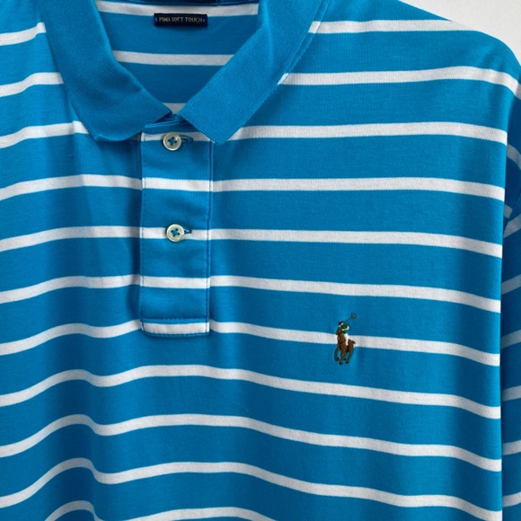 Ralph Lauren Other - Ralph Lauren...  Polo ... Pima Soft Touch ... Turquoise Stripe ...  XL
